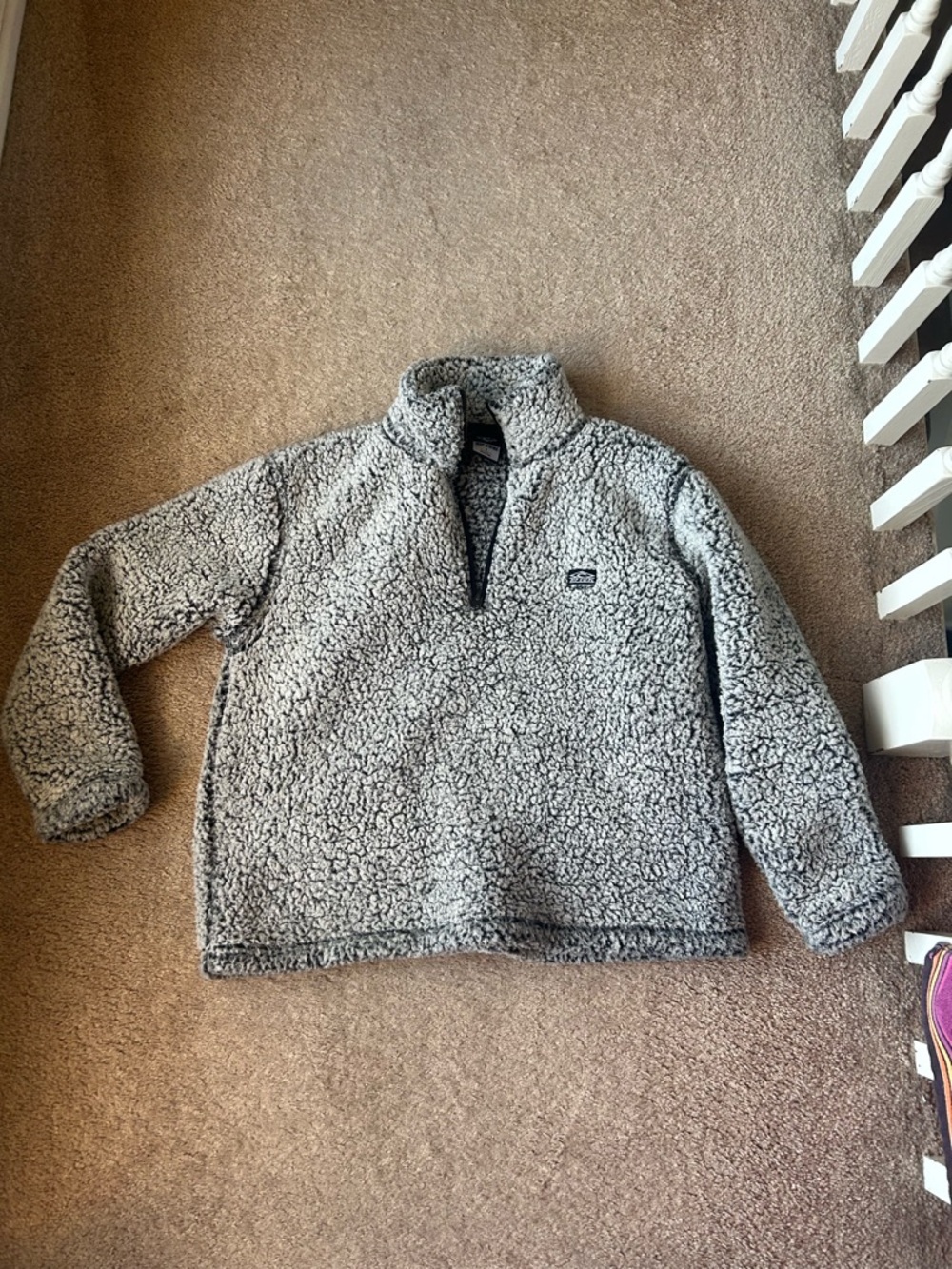Rip Curl Gray Sherpa Teddy Quarter-Zip Pullover